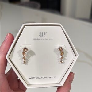 Elegant Gold Earrings by BP - Smokey Topaz
